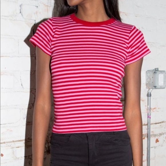 Brandy Melville Tops - brandy melville red & white stripe short sleeve